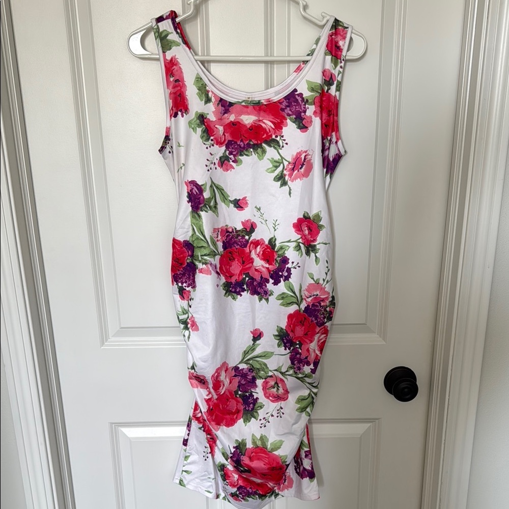 Floral Sleeveless Maternity Dress